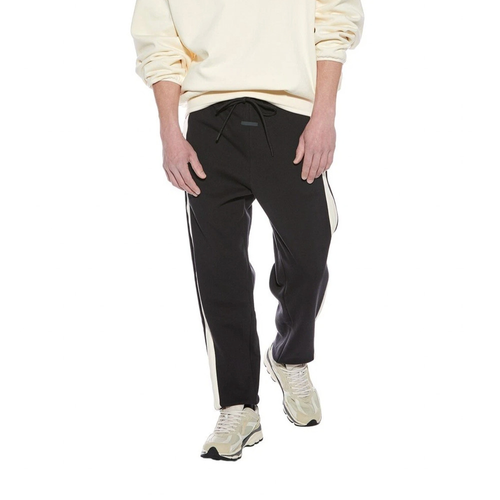 Adidas x Fear of God Athletics Black Cream Stripe Sweatpants Joggers XL